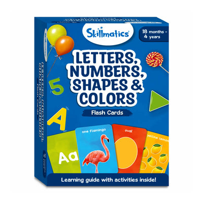 Boxed Skillmatics flashcards set for toddlers learning letters, numbers, shapes, and colors