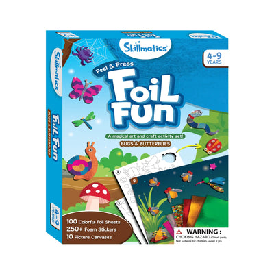 Children’s foil art and craft activity set creating bugs and butterflies from Foil Fun kit
