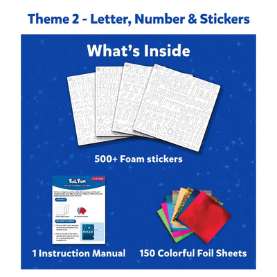 DIY Foil Creations Bundle for Kids with Foam Sheets, Sticker Sheets, and Instruction Manual