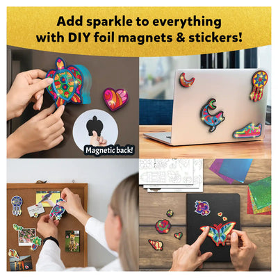 DIY foil magnet and sticker craft kit for kids ages 4+ from DIY Foil Creations Bundle