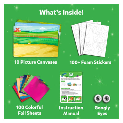Creative kids craft kit with canvases foam stickers foil sheets and googly eyes