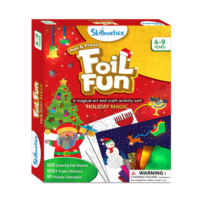 Skillmatics Foil Fun Holiday-themed art and craft set with foil sheets and stickers