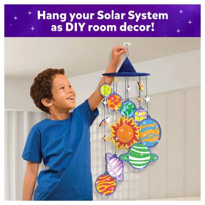 Child’s DIY Solar System Mobile with Glittery Planets and Stars from Foil Fun Art Kit
