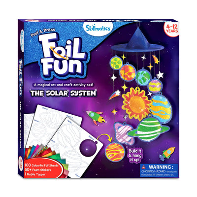 Skillmatics Foil Fun Solar System craft activity set with foil sheets foam stickers and mobile topper