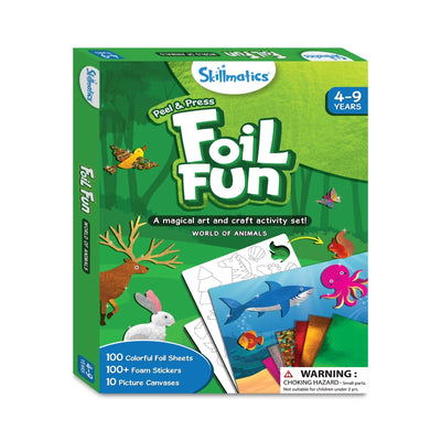 Skillmatics Peel & Press Foil Fun art set with animal themes for kids ages 4-9