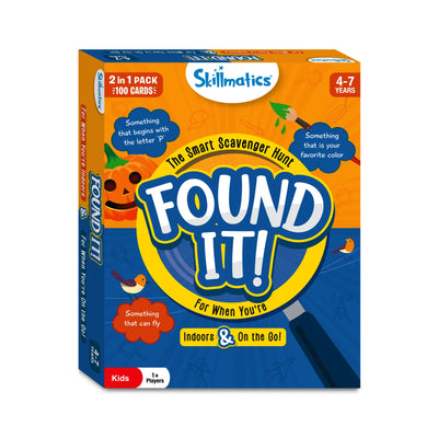 Kids’ scavenger hunt game for ages 4-7 with 100 cards, indoor and travel play