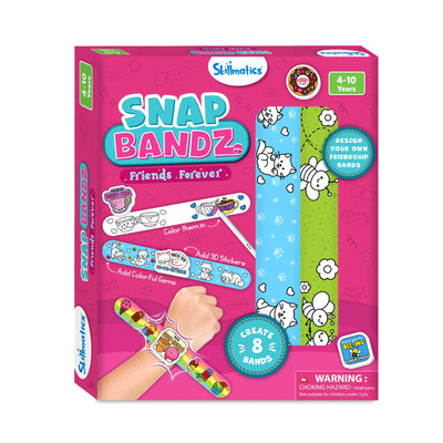 Craft kit for creating customizable snap bands and friendship bracelets for kids ages 4-10