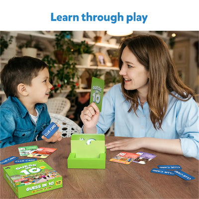 Guess in 10 All Around The Town trivia card game for children and adults