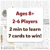 Game box with play information for Guess in 10 Harry Potter trivia card game for ages 8+