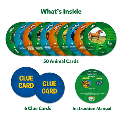 Children’s educational animal card game Guess in 10 Picture Clues Animal Planet