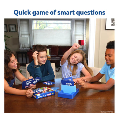 Marvel-themed Guess in 10 trivia card game for kids ages 8 and up