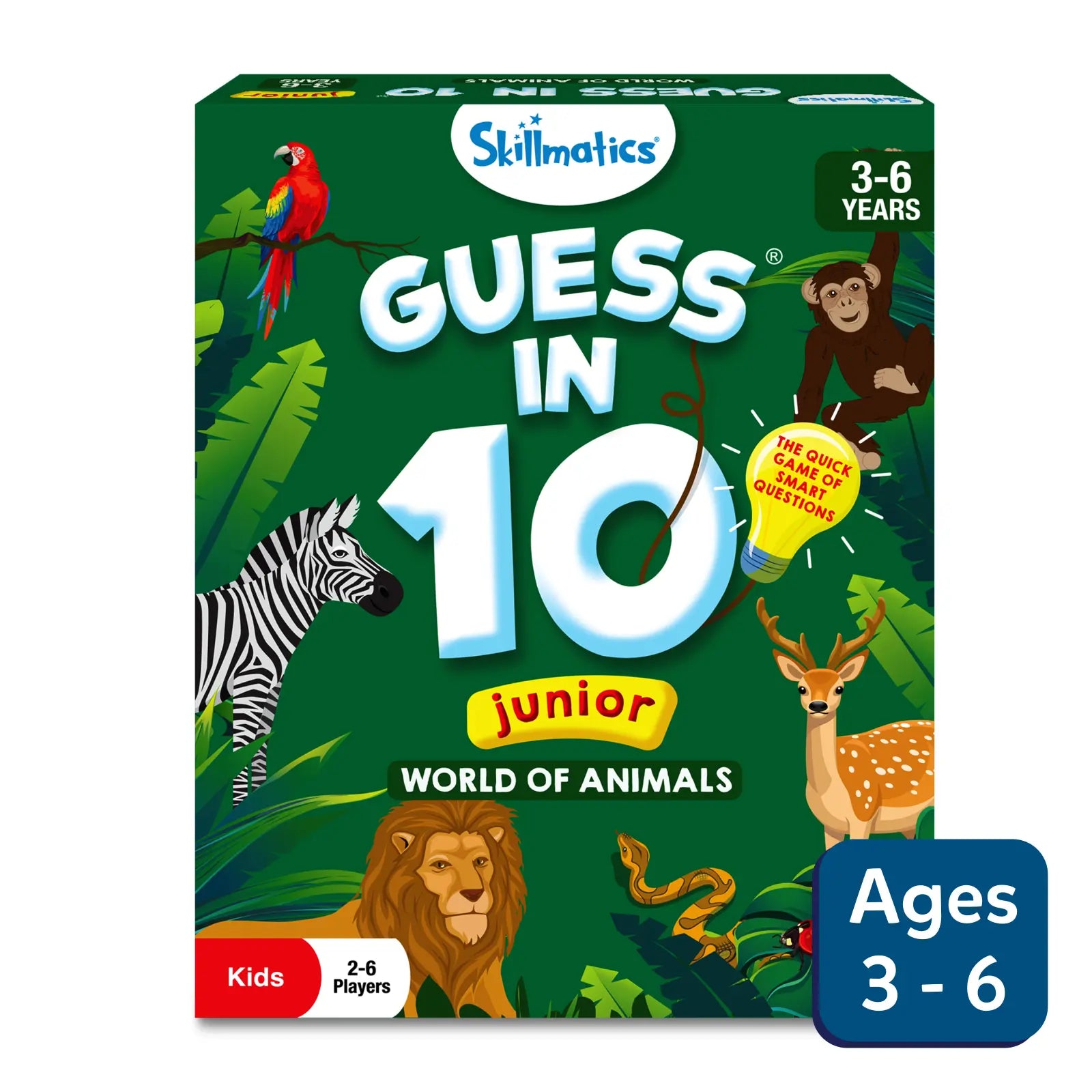 Guess in 10 Junior: World of Animals | Trivia card game (ages 3-6)