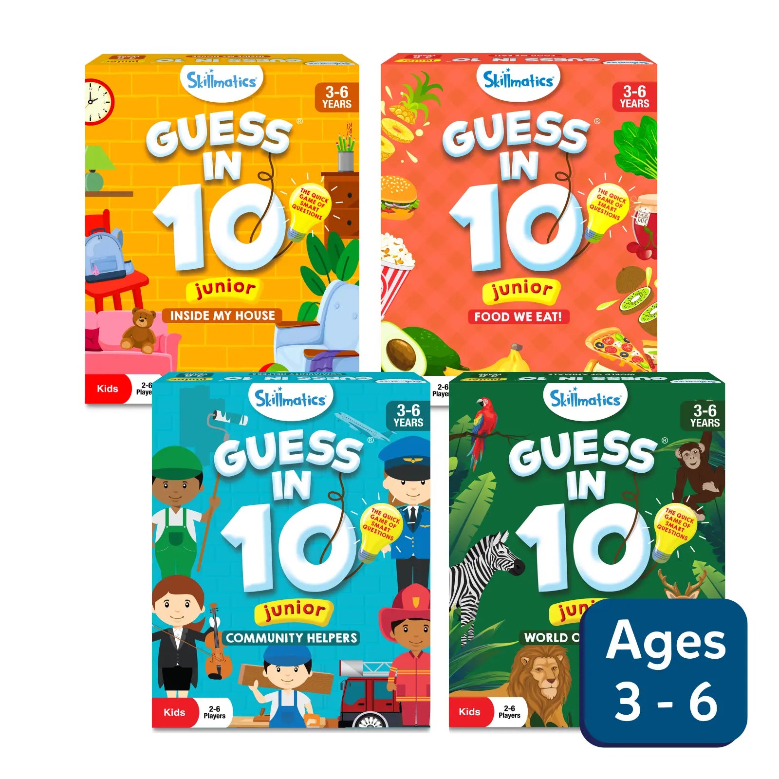 Guess in 10 Junior Mega Combo | Trivia card game (ages 3-6)