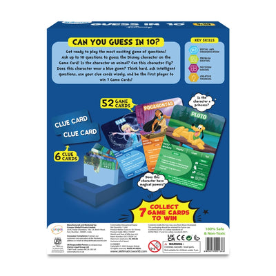Disney character guessing game with game cards and clue cards for ages 6 and up