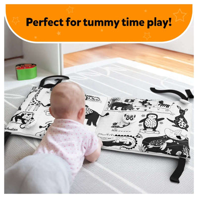 Soft black and white baby book with animal illustrations from Touch & Tickle Time Bundle