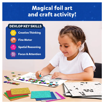 Child’s foil art and craft activity kit for developing key skills in DIY Foil Creations Bundle