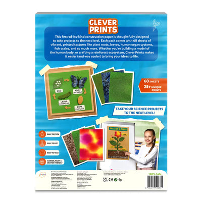 Clever Prints: Life Science | Construction Paper (60 Sheets)
