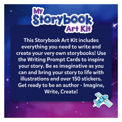 Creative storybook art kit with stickers and prompts for young space explorers ages 5-10