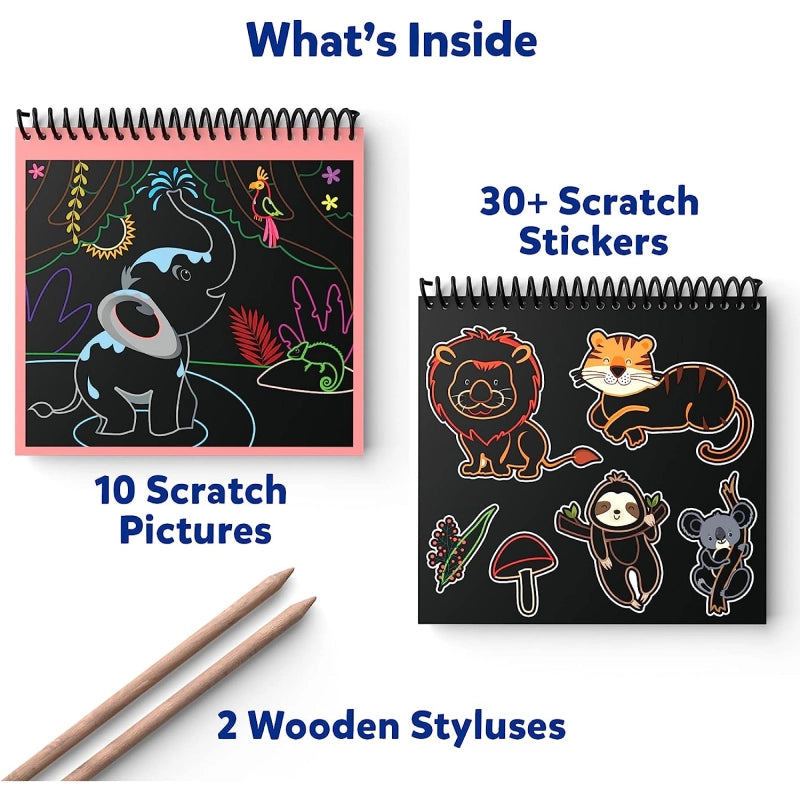 Magical Scratch Art Book: Amazing Animals (ages 3-8)
