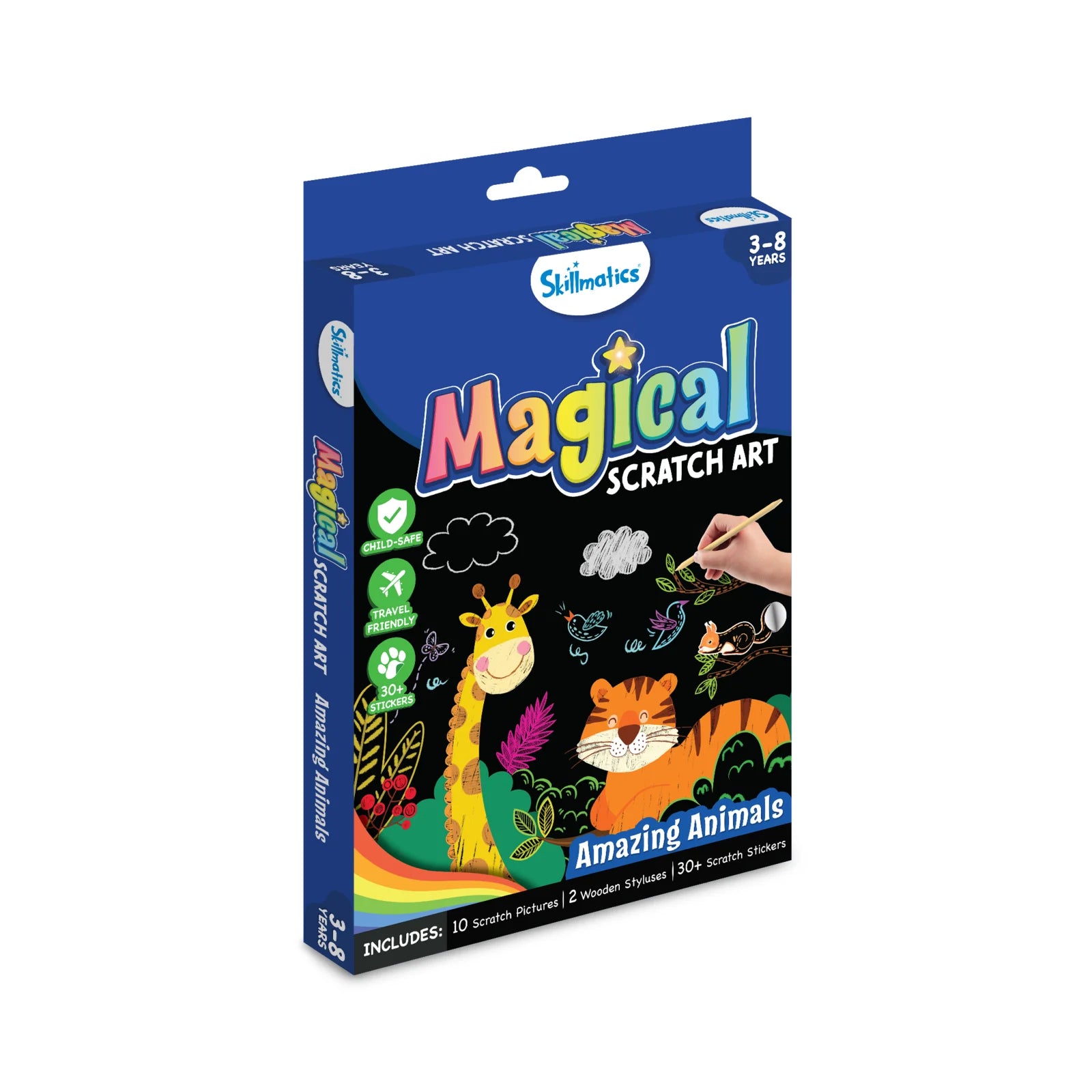 Travel Friendly Magical Scratch Art Book: Amazing Animals (ages 3-8)