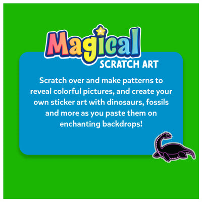 Travel Friendly Magical Scratch Art Book: World of Dinosaurs (ages 3-8)