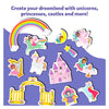 Colorful Unicorn Princess and Castle Magnetic Play Pieces for Kids Ages 3-7