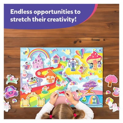 Vibrant Magnetic Playboard with Princess and Unicorn Pieces for Kids Ages 3-7