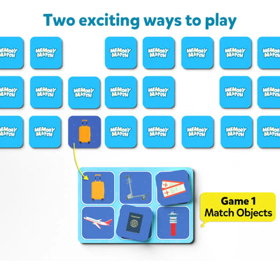 Aviation-themed memory matching game cards for kids ages 3 to 7 in Memory Match game