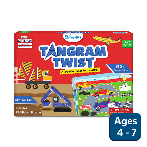 Children’s Tangram puzzle game featuring colorful shapes for ages 4 to 7