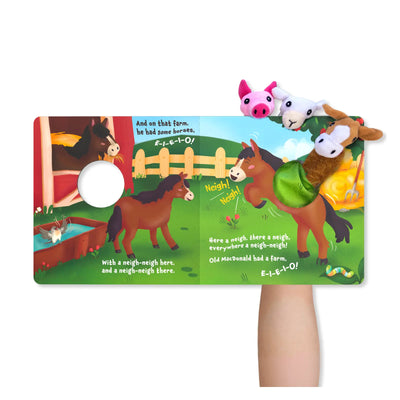 Interactive children’s book with animal finger puppets from Old Macdonald Had a Farm