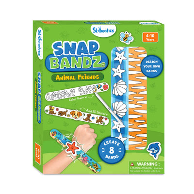 Children’s craft kit for designing custom animal-themed Snap Bands for ages 4-10