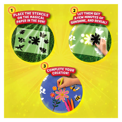 Sun-activated stencils and markers for colorful designs in Magical Foil & Sun Art Bundle