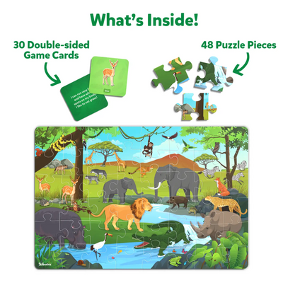 Children’s safari puzzle and game set from Piece & Play Amazing Animals for ages 3-7
