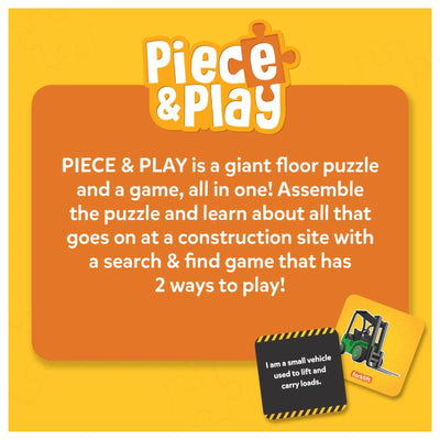Floor puzzle and game set about construction sites for ages 3-7 from Piece & Play