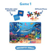 Educational underwater animal puzzle and game cards for kids ages 3 to 7
