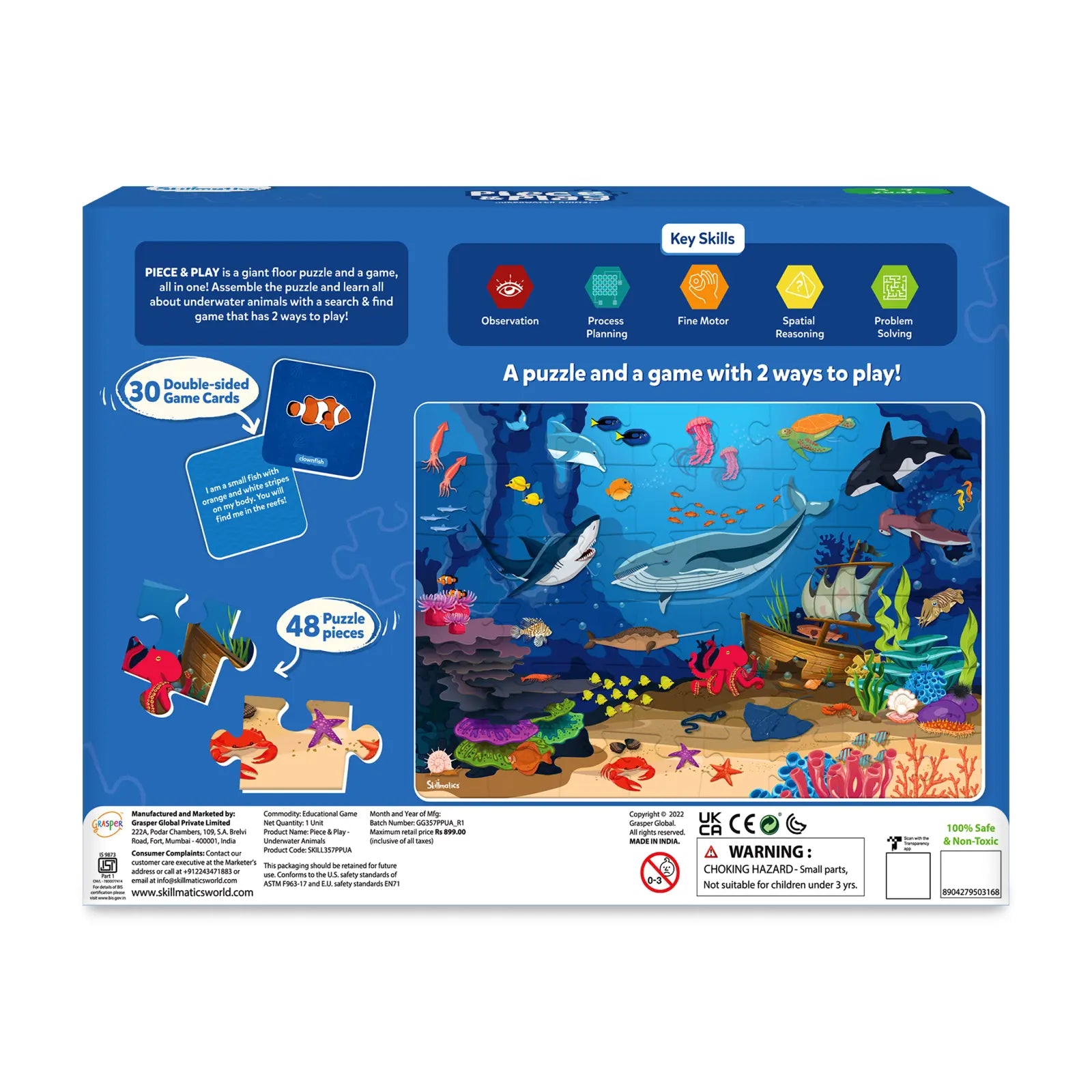 Piece & Play: Underwater Animals | Floor Puzzle & Game (ages 3-7)