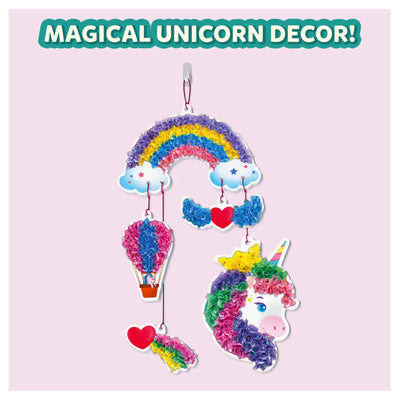 Colorful DIY Unicorn and Rainbow Mobile Kit for Kids ages 4-9 from Poke-in Art