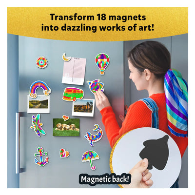 Colorful decorative magnets for refrigerator from Foil Fun Pretty Patterns Art Kit