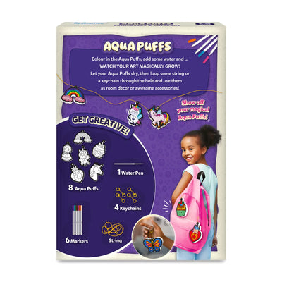 Creative craft kit for kids to color and make Aqua Puffs into keychains or decorations