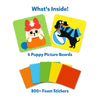 Craft kit with puppy picture boards and colorful foam stickers for kids ages 3-7