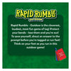 Rapid Rumble Outdoor game showing active kids protecting bands and shouting answers