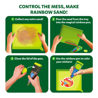 Step-by-step guide to creating rainbow sand and color stickers with Artsy Explorers Bundle