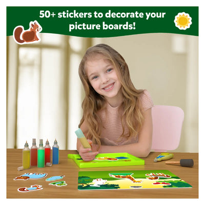 Children’s art activity kit for decorating picture boards with stickers in Artsy Explorers Bundle