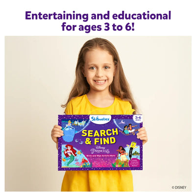 Search and find Disney Princess activity book for ages 3-6 with reusable mats