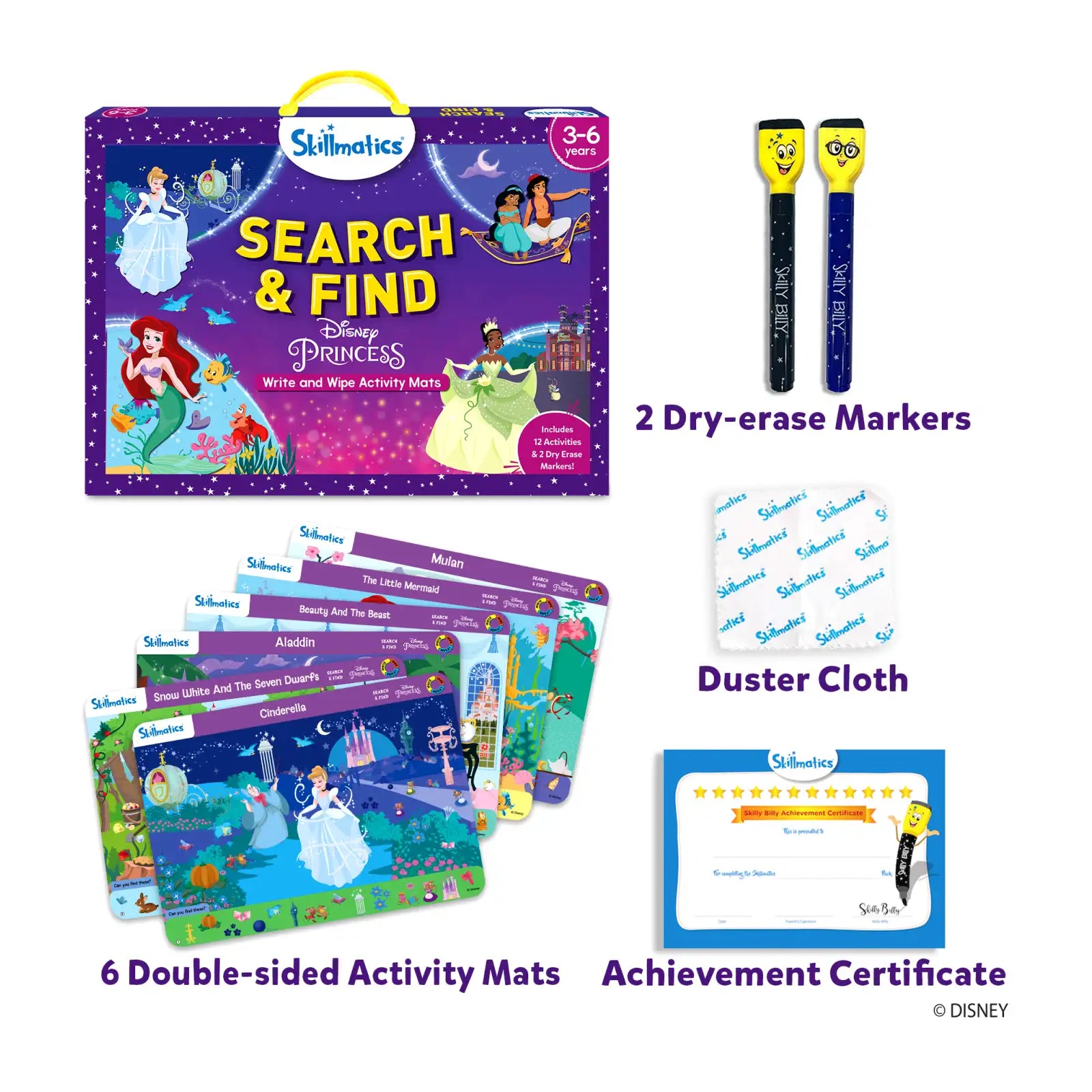 Search & Find Disney Princesses | Reusable Activity Mats (ages 3-6)