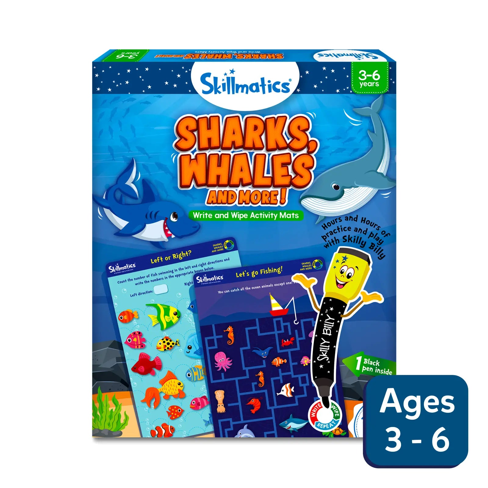 Sharks, Whales & More | Reusable Activity Mats (ages 3-6)