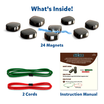 Magnetic game set with 24 magnets, cords, and instruction manual for Fast-Paced Learning Fun Bundle