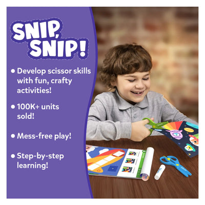 Children’s Snip Snip Art & Craft Activity Kit for developing scissor skills fun and mess-free