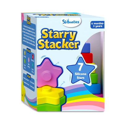 Skillmatics Starry Stacker silicone stacking toy with colorful stars for babies 6 months to 3 years