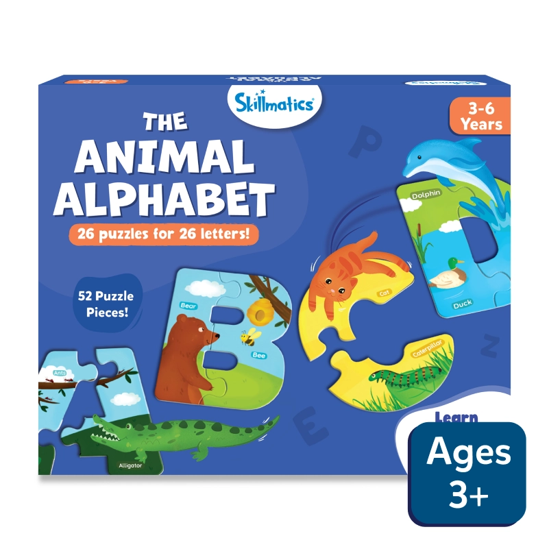 The Animal Alphabet |  Fun & Educational 52 Piece Jigsaw Puzzle (ages 3-6)